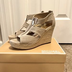 Michael by Michael Kors Canvas Wedge Sandal